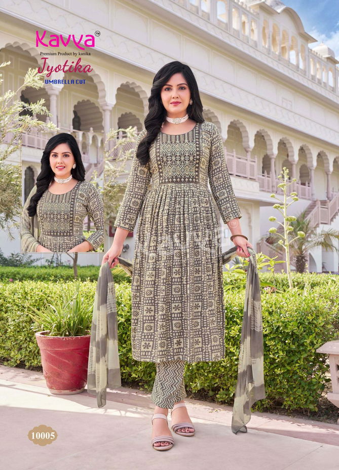 Jyotika Vol 10 By Kavya Capsule Foil Printed Kurti With Bottom Dupatta Wholesale Online